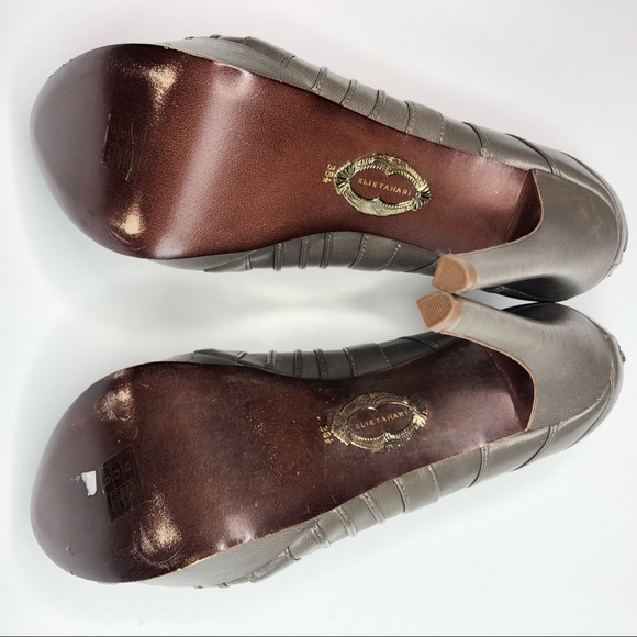 Elie Tahari Bria Gray Bootie Heel Laticed Web 8.5 - Picture 4 of 10